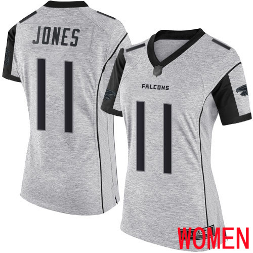 Atlanta Falcons Limited Gray Women Julio Jones Jersey NFL Football #11 Gridiron II->women nfl jersey->Women Jersey